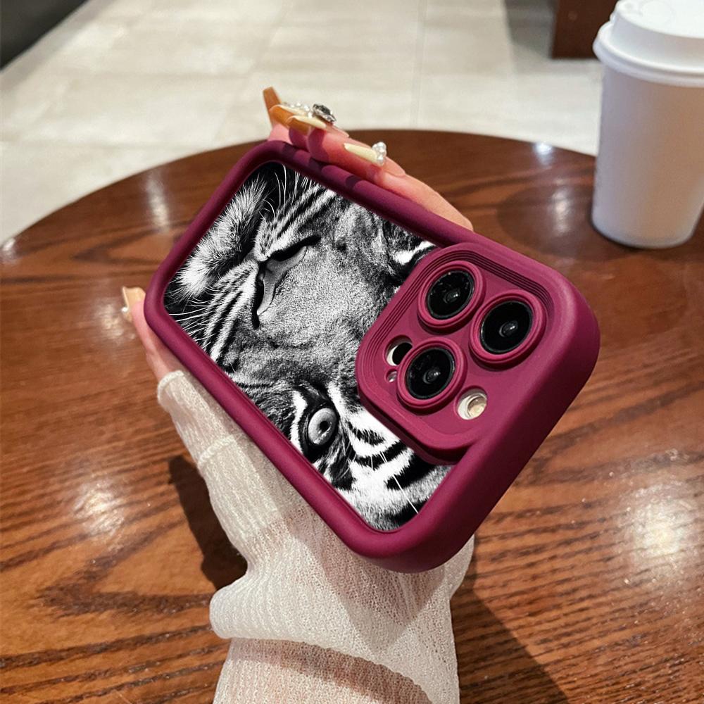 LZ30 Tiger Lion Cat Silicone Phone Case for Samsung A15 A35 S24 S23 Ultra S22 S21 Plus S20 FE A05 A06 A54 A55 A53 A14 M15 Shockproof Back Cover