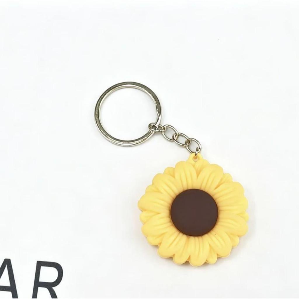 Sunflower Soft PVC Keychain: Inspirational Backpack Charm for Students and Graduation Gift