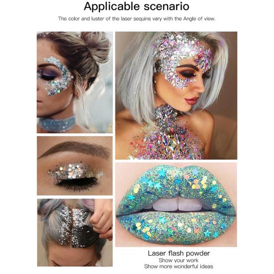 HANDAIYAn Glitter Sequins Nail Hair Body Face Cream Gel Makeup Party Decoration