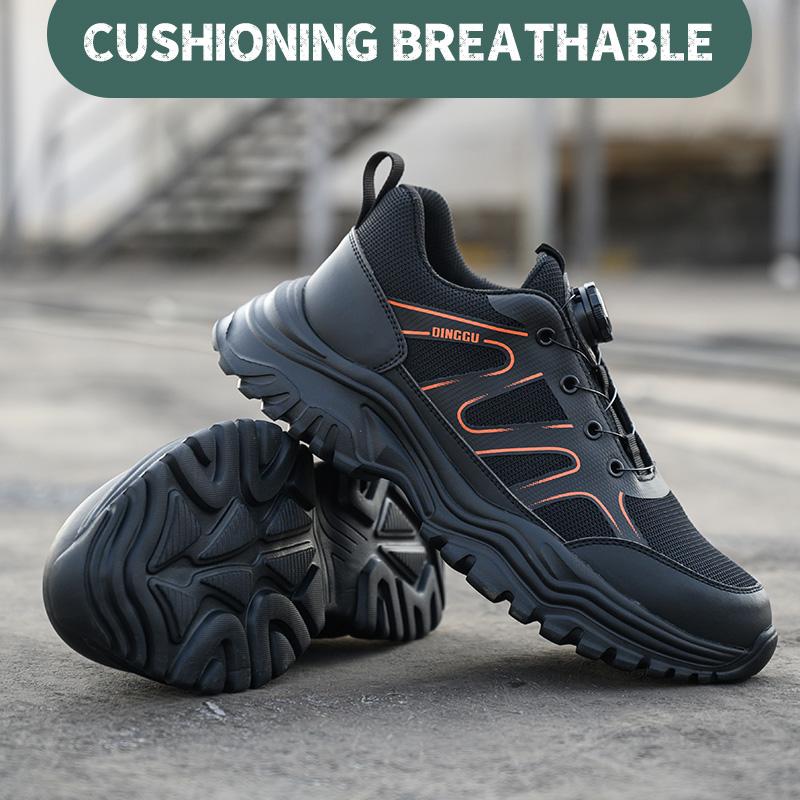 Rotating Button Work Safety Shoes For Men Steel Toe Shoes Indestructible Safety Boots Protective Security Work Sneakers