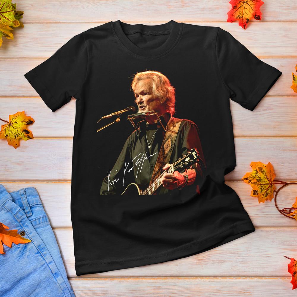 

SALE New Kris Kristofferson Signature Cotton Black Full Size T Shirt For Men Unisex T-Shirt XXL