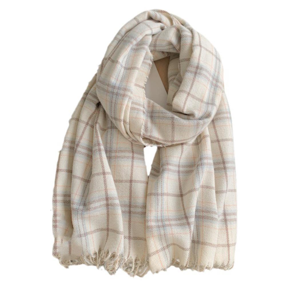 Tassel Winter Cashmere Scarves Plush Cape Wraps Retro Long Shawl  Autumn Winter