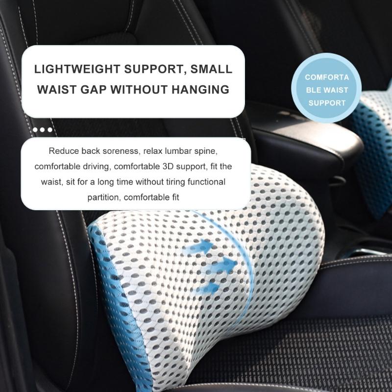 Back Support Pillow for Office and Car Seats 3D Curveds Lumbar Cushions with Washable Cover for Enhanceds Comfort