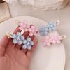 New Y2K Resin Cherry Blossom Hair Clips for Women Sweet High-End Solid Color Duckbill Clip Delicate Temperament Hair Accessory