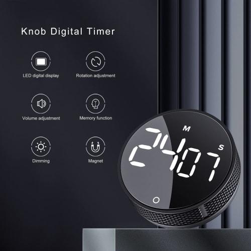 Digital Kitchen Timer, Visual Timer with Large LED Display, Magnetic Countdown Timer for Classrooms, Cooking, Fitness, Baking, Studying, and Teaching,