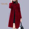 Cappotto di Lana da Donna Autunno Inverno Colletto Revers Monopetto Largo Lunghezza Media Spesso Caldo Soprabito per Pendolarismo Appuntamenti Viaggi