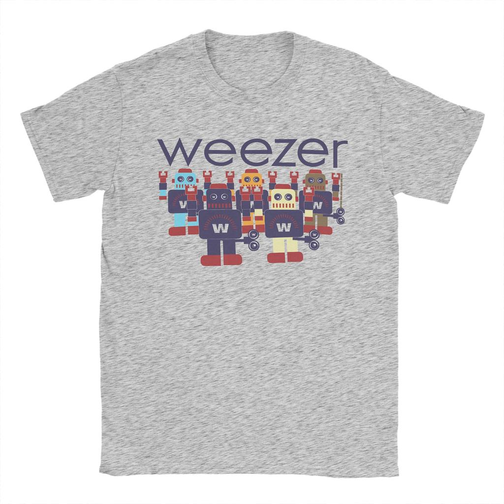 Unisexs Weezer Band T Shirt Cotton Clothes Humorous Short Sleeve Crewneck Tees Birthday Present TShirts