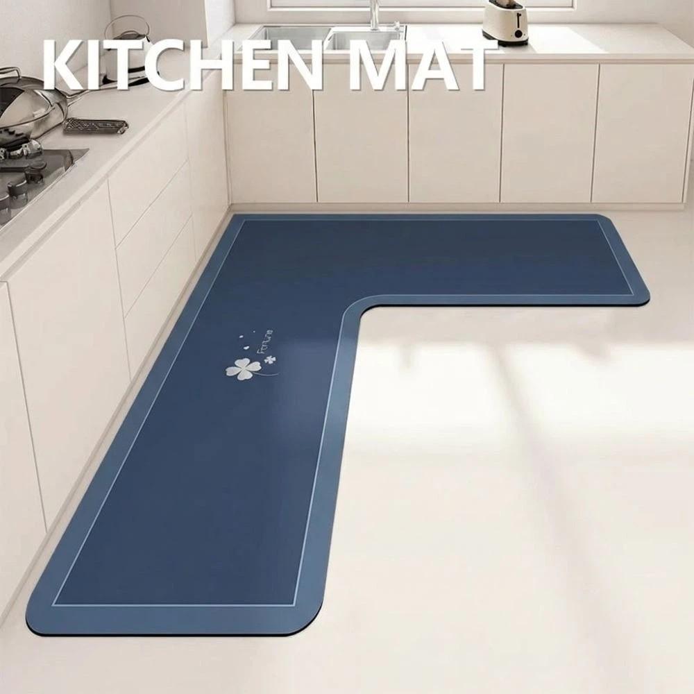 L-Shaped Bathroom Mat Anti-slip Kitchen Corner Carpet Luxury Kitchen Rug  For Home Corner