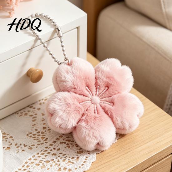 Tote Bag Keychain 1/2/3Pcs Pendant Soft Plush Cherry Blossom Design Key Chain