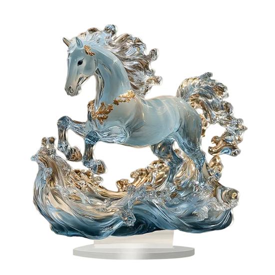 Acrylic Horse Sign Tabletop Decoration 2D Flat Desktop Ornament for Home Office Living Room Shelf Fireplace