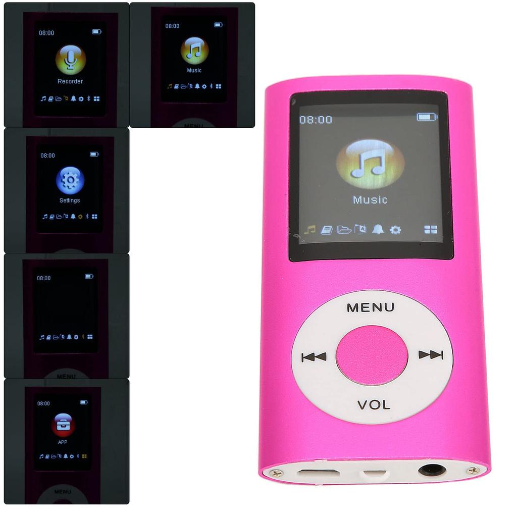 64GB MP3 Player, 1.8-inch Portable Digital Music Player with Voice Recording, FM Radio, 200mAh Battery, Easy To Carry, Rose