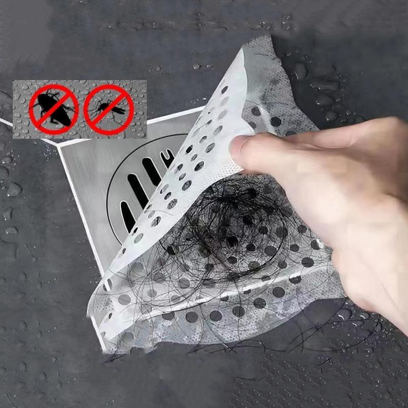 20Pcs Disposable Shower Drain Hair Catcher Strainer Filter Sticker Kitchen Sink Sewer Outfall Stopper Bathroom Floor Drain Cover
