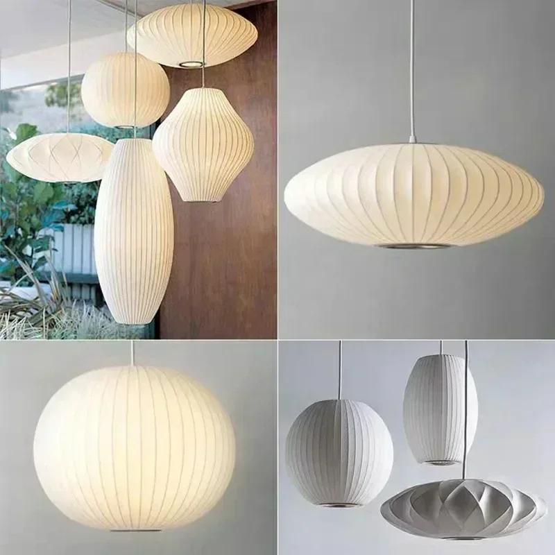 Nordic Fabric Restaurant Living Room Pendant Chandelier Light Bar Hotel Dining Room Staircase Decoration Hanging Pendant Lamp