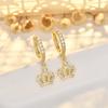 2026 Micro-inlaid Zirconium Exquisite Crown Earrings, Ear Buckles, Women's European and American Fashion High-end Niche Earrings