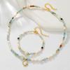 Natural Freshwater Pearl & Blue Aventurine Aquamarine Bracelet Necklace - Versatile Niche Design for Autumn/Winter.
