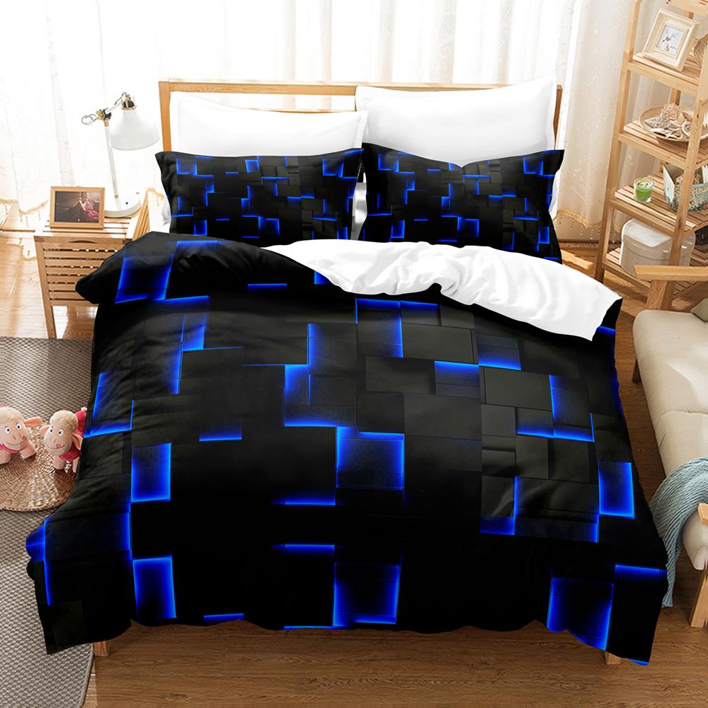 Plaid Bedding Sets 3D Printed Geometry 3pcs Single Twin Queen King Size Checkered Bedspread Teen Adult Cool Gift Room Decor