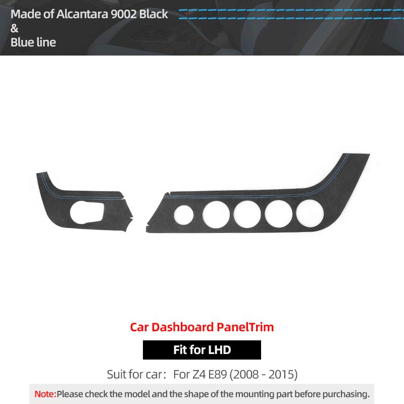 

For BMW Z4 E89 Made of Alcantara Dashboard trument Panel Frame Trim Strip Performance Sticker Car Interior Tuning Accessories Blue LHD