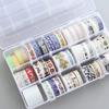 15 Grids Desktop Tape Storage Box Mini Paper Sticker Tape Box Transparent Plastic Case Craft Organizer