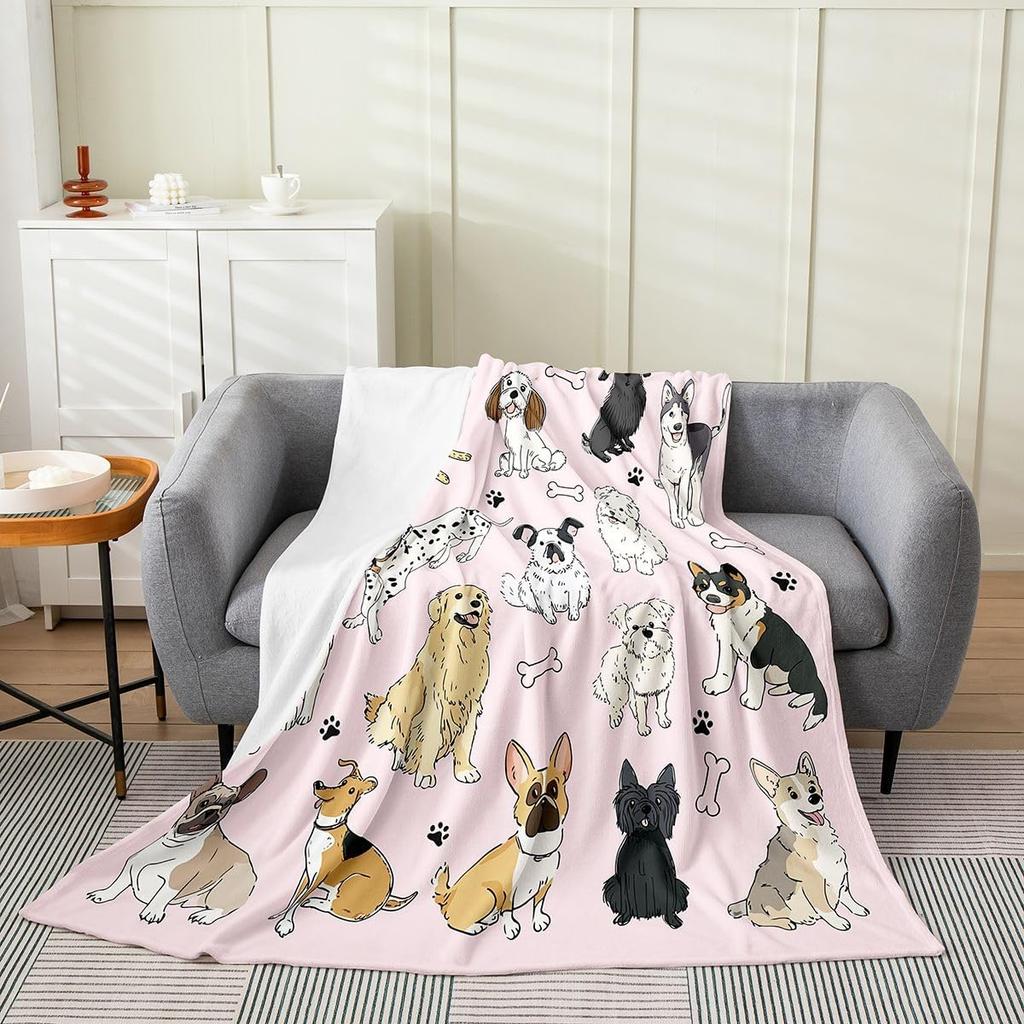Colorful Cat Pattern Throw Blanket Cute Cartoon Design for Living Room Sofa Decor KidsRoomStyle Gift for Her 150x100