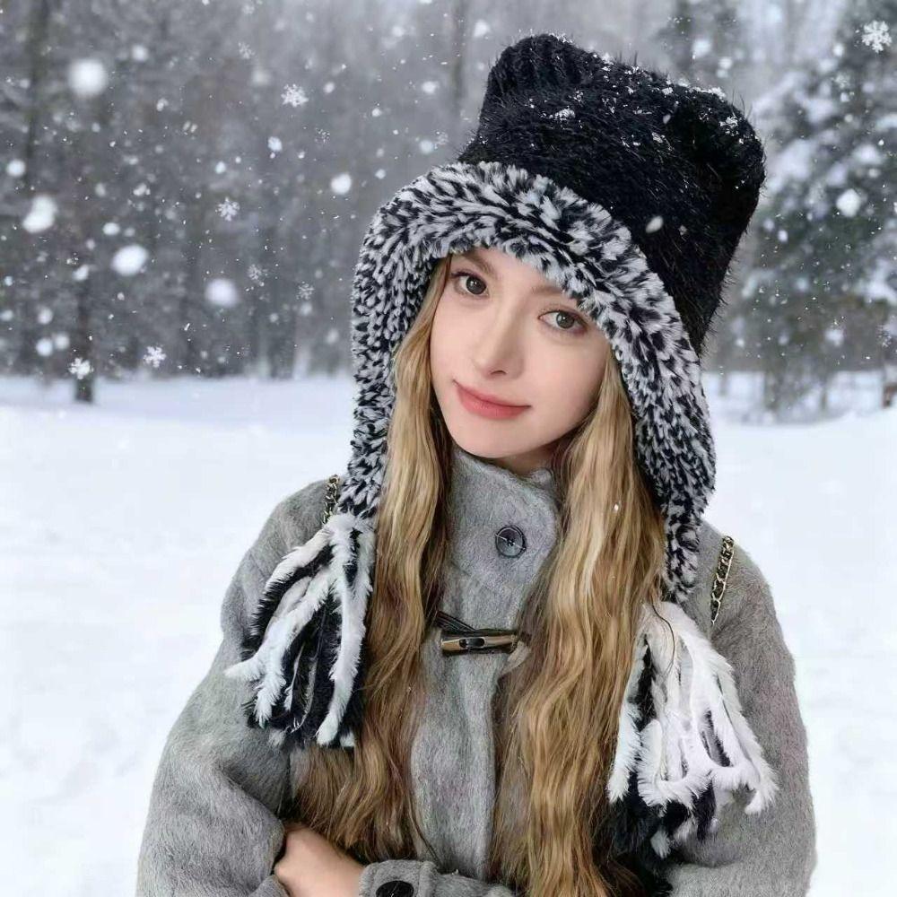 Korean Style Winter Pullover Hats Soft Thicken Beanie Cap Fashion Ear Protection Hat Girls