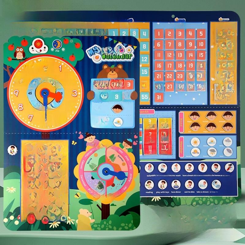

Childrens Educational Calendar Toy With Weather And Week Stickers For Early Learning And Time Recognition English Calendar Hangtag