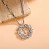 Creative Flower Twist Cross Micro-inlaid Copper Zircon Necklace Trend European and American Personality Hip Hop Pendant