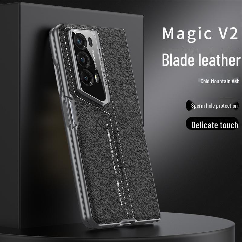 Huawei Honor Magic V2 Leather Folding Phone Case with Precision Lens Cutout