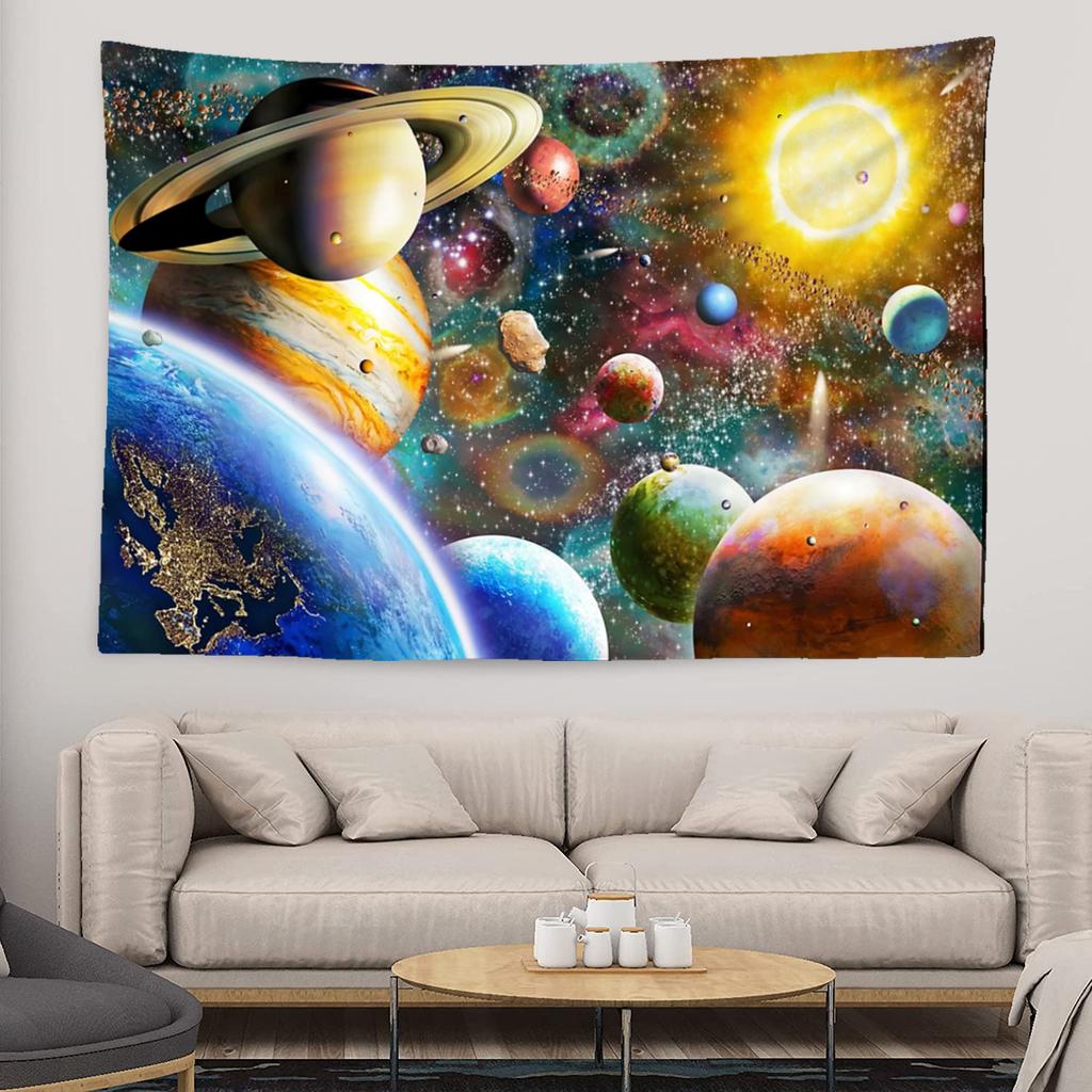 Starry Sky Galaxy Tapestry Fantasy Cloud Cover Wall Hanging Bohemian Hippie Witchcraft Art Dormitory Decoration