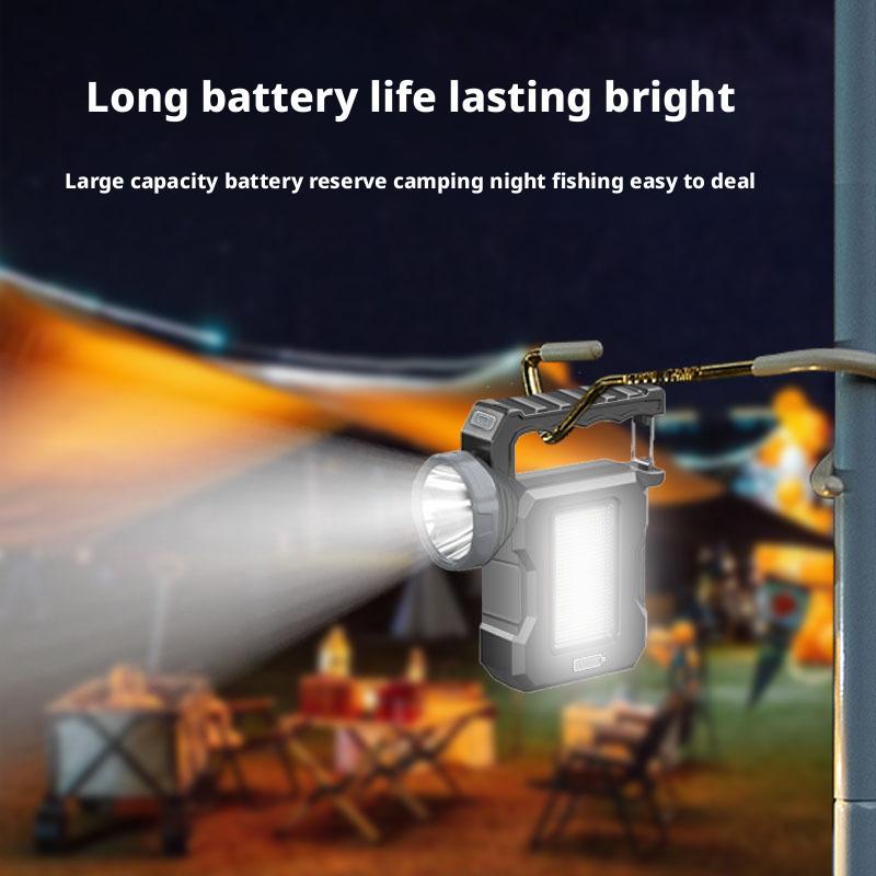Outdoor Solar-Powered Super Bright Long-Range Rechargeable High-Capacity Strong Light Handheld Searchlight