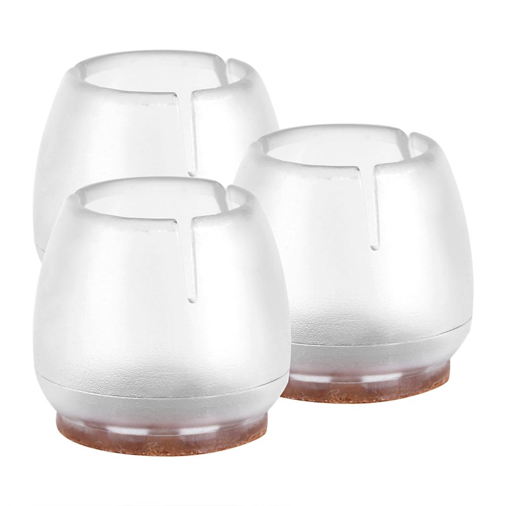 16Pcs Transparent PVC Table Chair Furniture Leg Non Slip Foot Cap Cups Cover Floor Protector