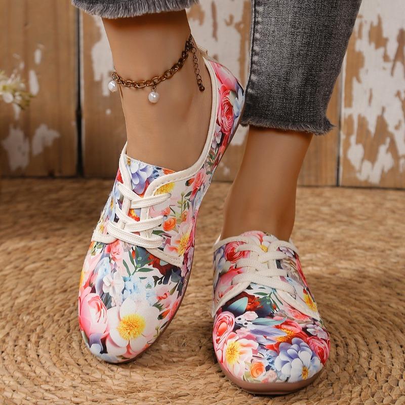 Women's Flat Shoes Spring New Round Head Deep Mouth Before Lacing Soft Sole Anti-slip Wear-resistant Single Shoes