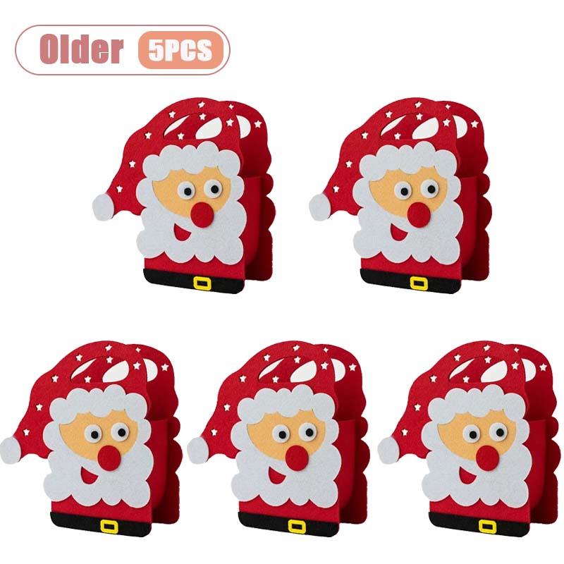1-10PCS Felt Christmas Candy Bag Creative Holiday Gift Tote Handheld Apple Bag for Kids Party Favor Decoration for Children