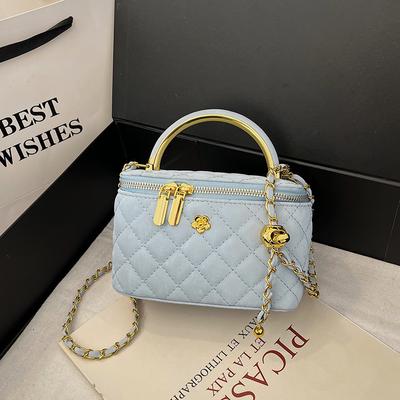 Handgedragen borduurgaren kettingtas dames nieuwe mode diamant make-up doos tas temperament casual schouder messenger tas