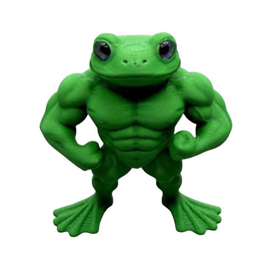 

3D Printed Muscle Frog Statue PLA Standing Frog Figurine Home Office Desktop Decoration Ornament Fitness Enthusiasts Gift