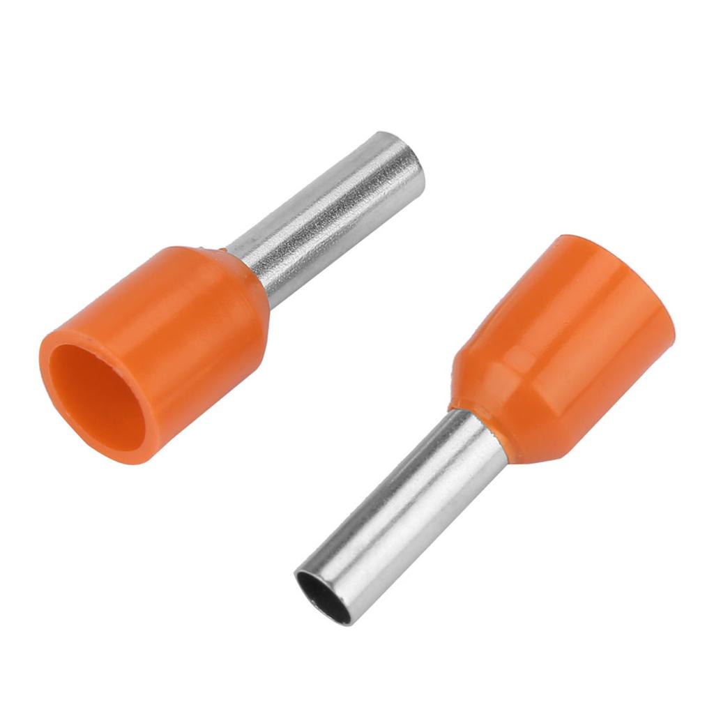 500pcsset E2508 Cold Pressed Terminal Tubes Insulated Terminals Cable Connector(orange)