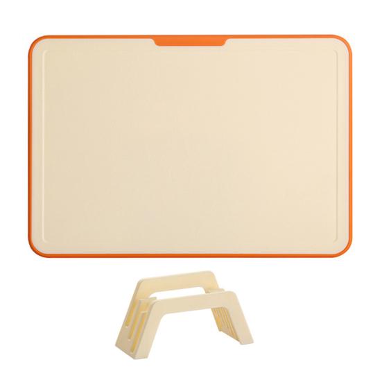 Plastic Cutting Board Set with Stand PP Chopping Boards for Meat Fruit Veggies Non-Slip Dishwasher Safe Space-Saving Kitchen Organizer
