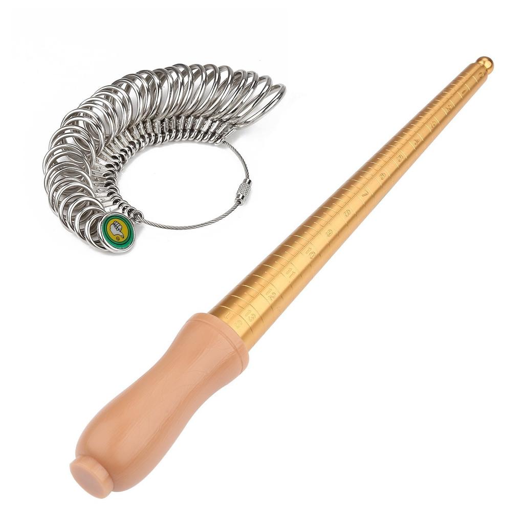 Plastic handle, electroplated copper rod, Mido ring, 0-13 size measuring ruler, ring finger size measurement
