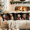 45X45Cm Labrador Retriever Christmas Tree Pillowcase Bedroom Cushion Cover Polyester Living Room Cushion Pillowcase Home Decor