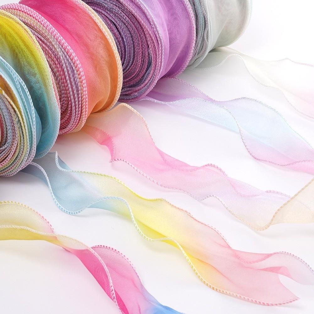 10 Yards Length Organza Ribbon 4cm Width Chiffon Ribbon Wave Organza Satin Ribbon Handmade