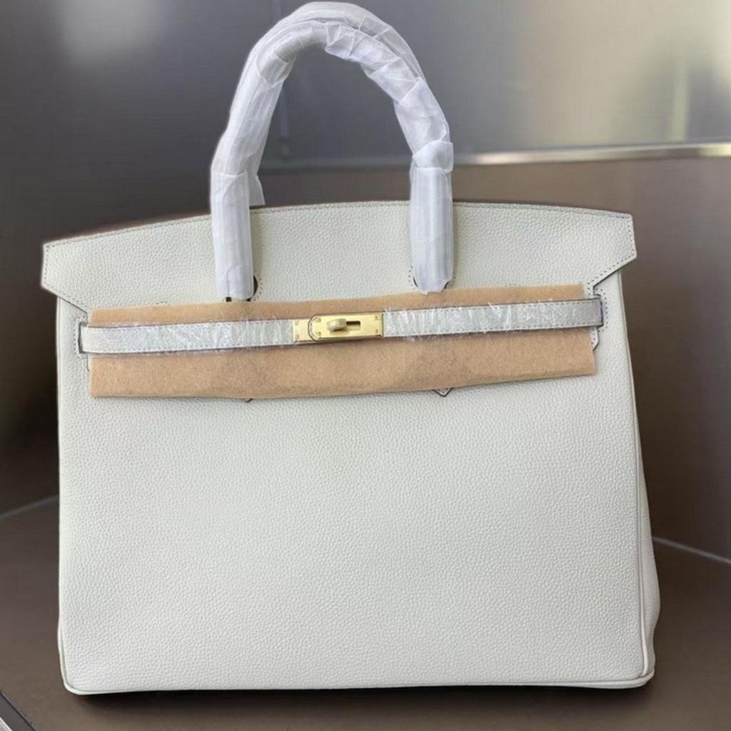 ML2026 Nueva Piel de Vaca de Capa Superior Bolso Platino de 40 cm Bolso Grande Bolso de Mano Bolso de Cuero Genuino para Mujer