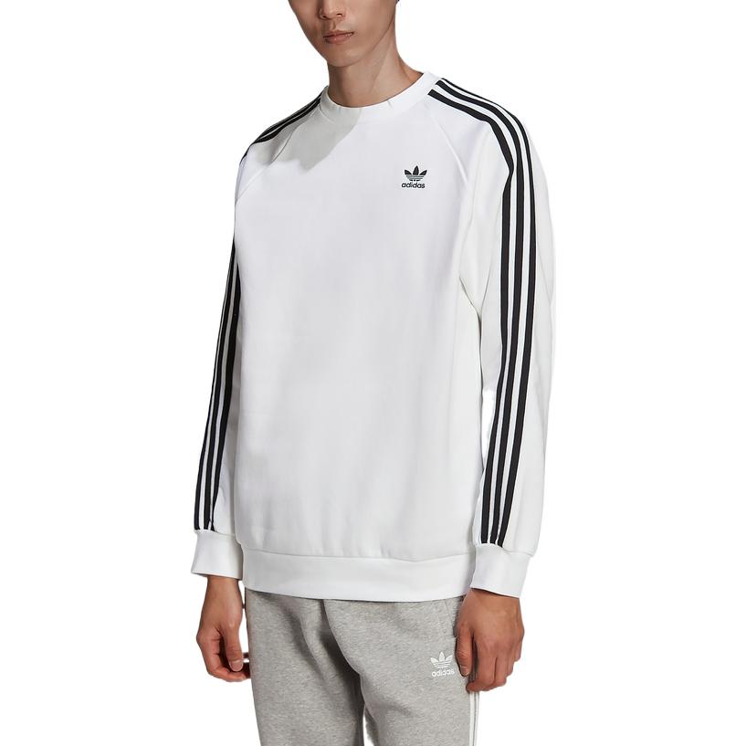 Adidas Originals Trefoil Logo Print Crew Neck Sweatshirt Men Tops White HE9483