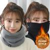 Warm Knitted Scarf Thickened Plush Windproof Winter Neck Gaiter Cold-proof Outdoor Sport Skiing Running Men Women Tube Scarf