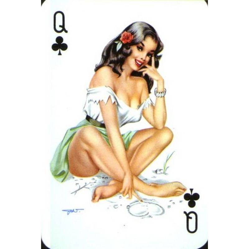 Custom Aluminum Tin Sign Art - Vintage Playing Cards and Women Wall Decor