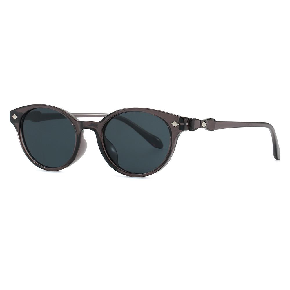 2026 Retro Rivet Round Sunglasses: European & American Style, Sun Protection, Small Frame, Japanese Fashion Trend