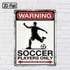 Metal Football Warning Sign Wall Art Decor