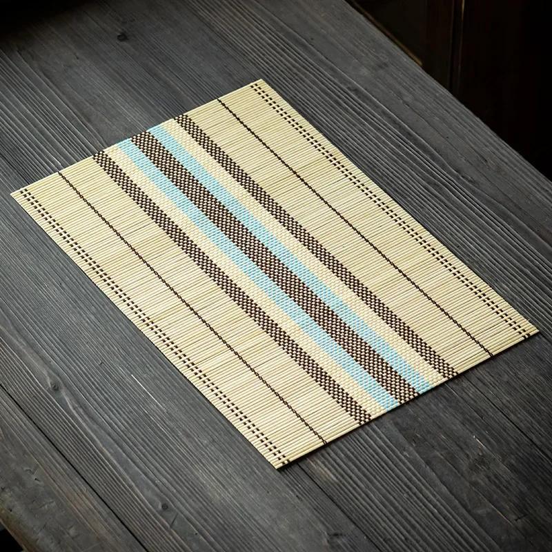 Bamboo Tea Mat Home Desktop Kung Fu Teaware Anti-scald Heat Insulation Cushion Kindergarten Dining Table Decoration Mats