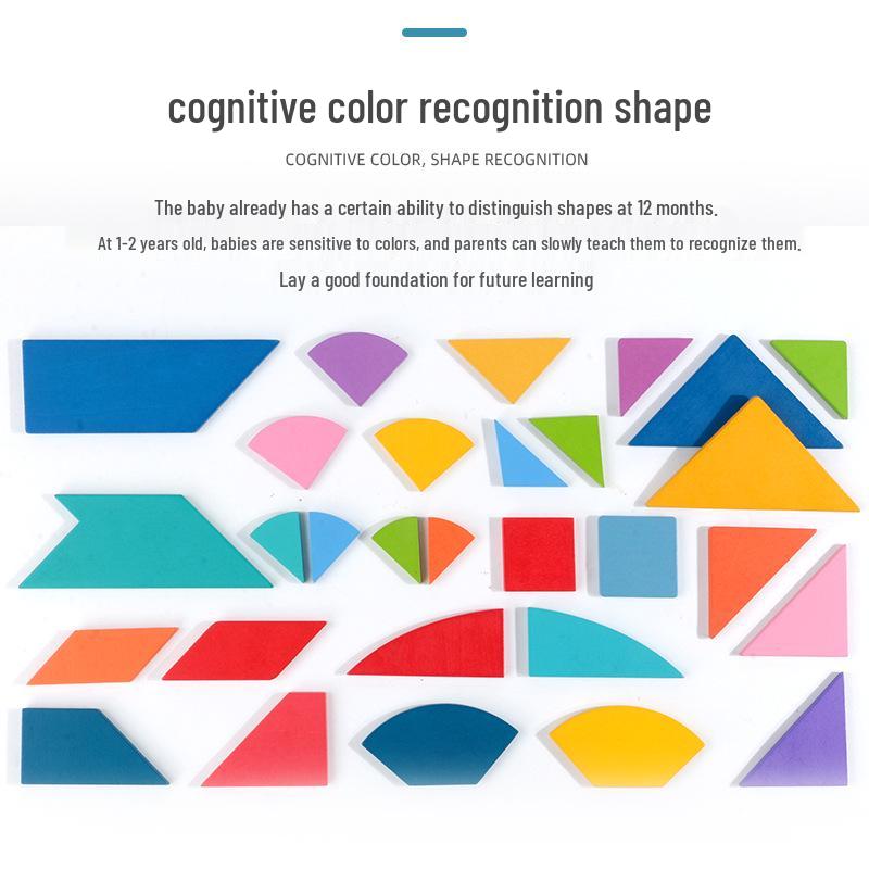 T-Shaped Maze Tin Box: 4-Piece Educational Tangram Puzzle Toy for Kindergarten & Primary School, 9-Piece Child's Intelligence Puzzle