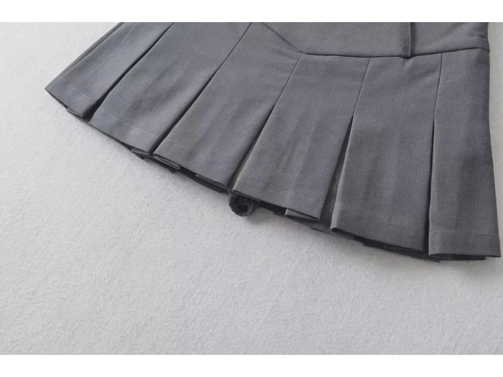 V-Waist Pleated High Waisted A-Line Mini Skirt – Sexy, College-Inspired Design