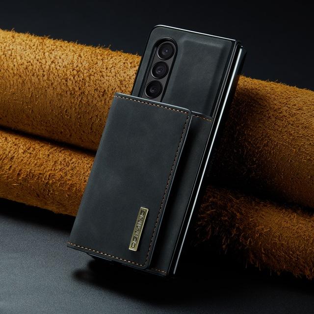 

Кожаный складной чехол с защитой от падения для Samsung Galaxy Z Fold 4 5g Fold4 Fold 3 Fold3, держатель для карт, чехол для мобильного телефона, принципиально for samsung z fold 3 чёрный