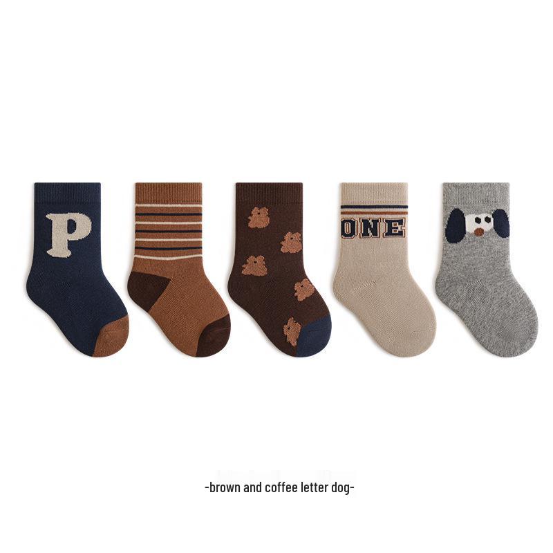 Autumn Cartoon Striped Baby & Toddler Mid-Calf Socks with Loose Cuff XL (5-8 years)